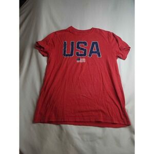 State of Mind Mens USA Graphic T-Shirt Red Short Sleeve American Flag Medium